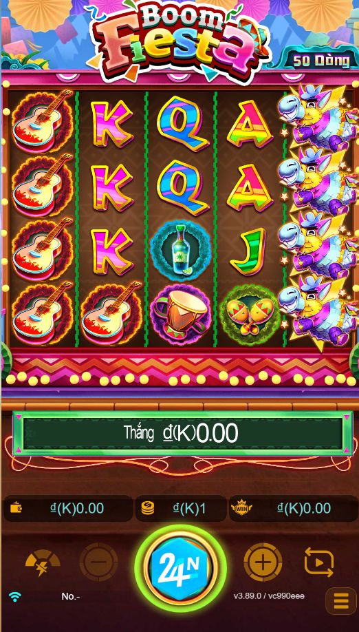 Giao Diện Trò Chơi Slot Boom Fiesta Trên Nhà Cái 24N