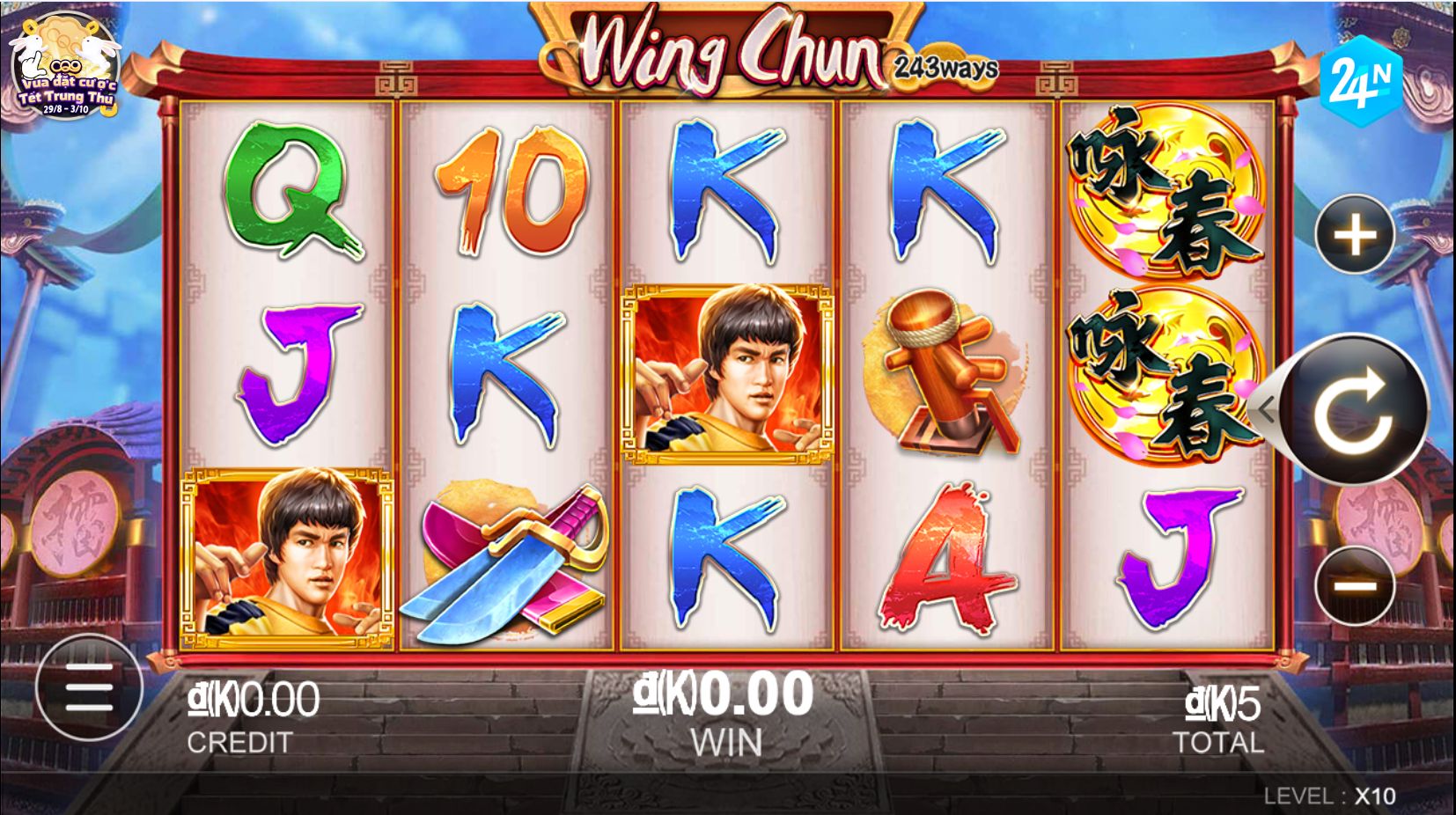 Giao diện slot game wing chun nhà cái 24N