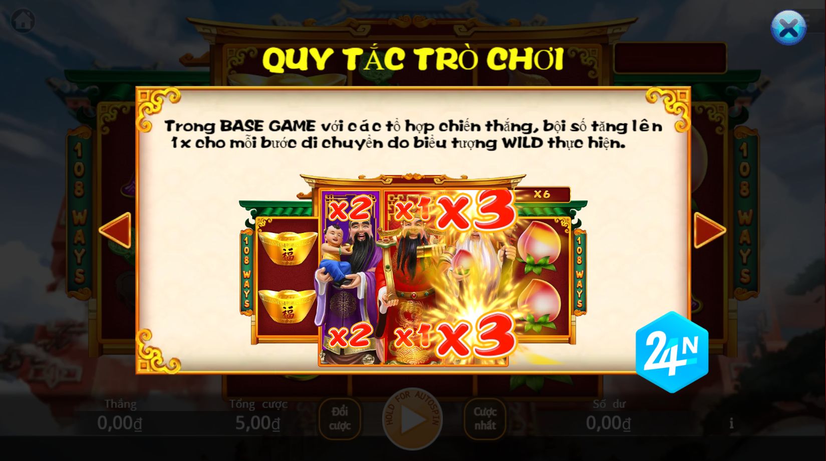 Biểu Tượng Wild và Tính Năng Di Chuyển trong Slot Fu Lu Shou tại Nhà Cái 24N